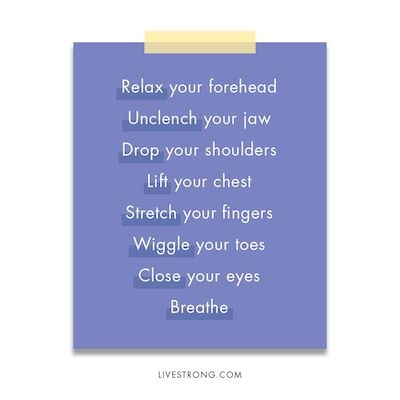 Meme on relaxing, breathing, and stretching